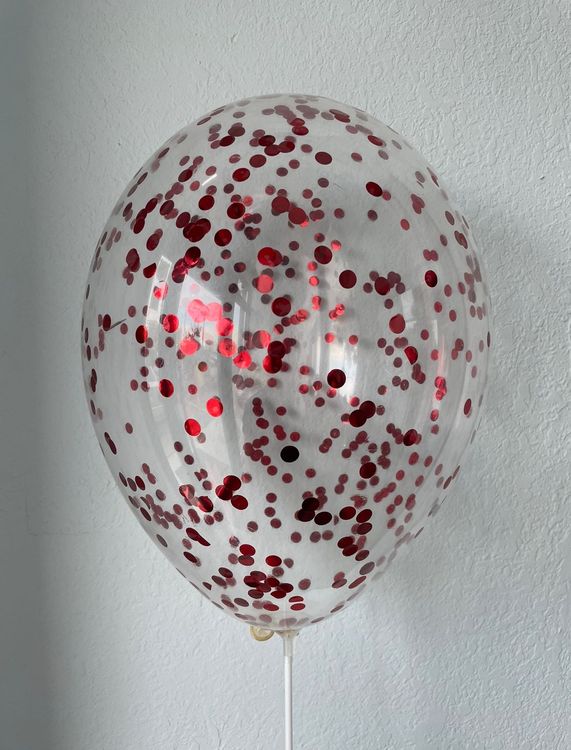 Шар с конфетти, красный круг 0.5см 12"