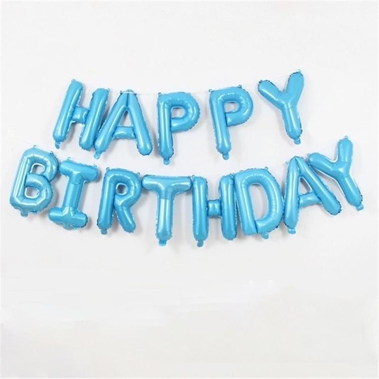 Растяжка "Happy Birthday" Голубой