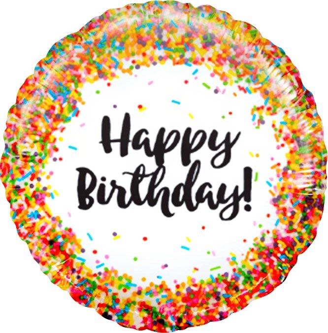 Круг, "Happy Birthday" Посыпка