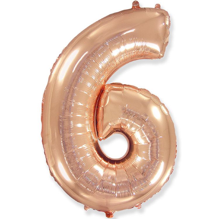 Цифра "6" розовое-золото
