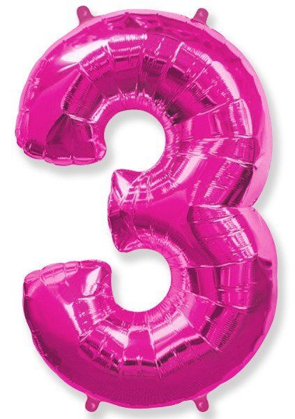Цифра "3" фуксия