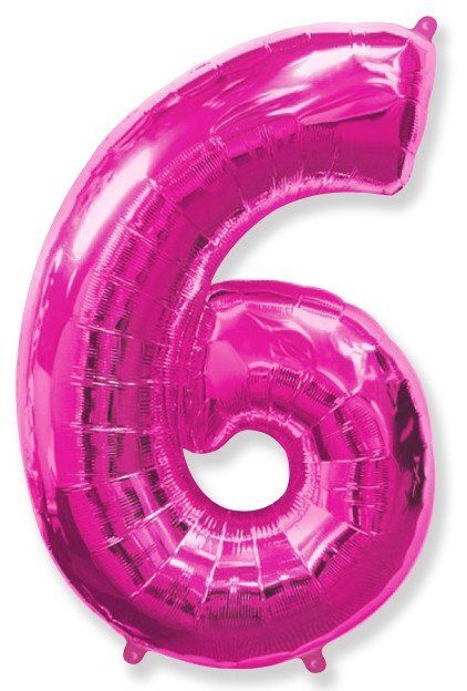 Цифра "6" фуксия