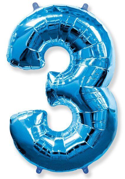 Цифра "3" Синий
