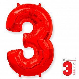 Цифра "3" красный