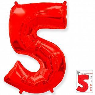 Цифра "5" красный