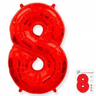 Цифра "8" красный
