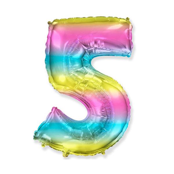 Цифра "5" Радуга