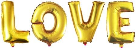 Летающая надпись "LOVE" Золото